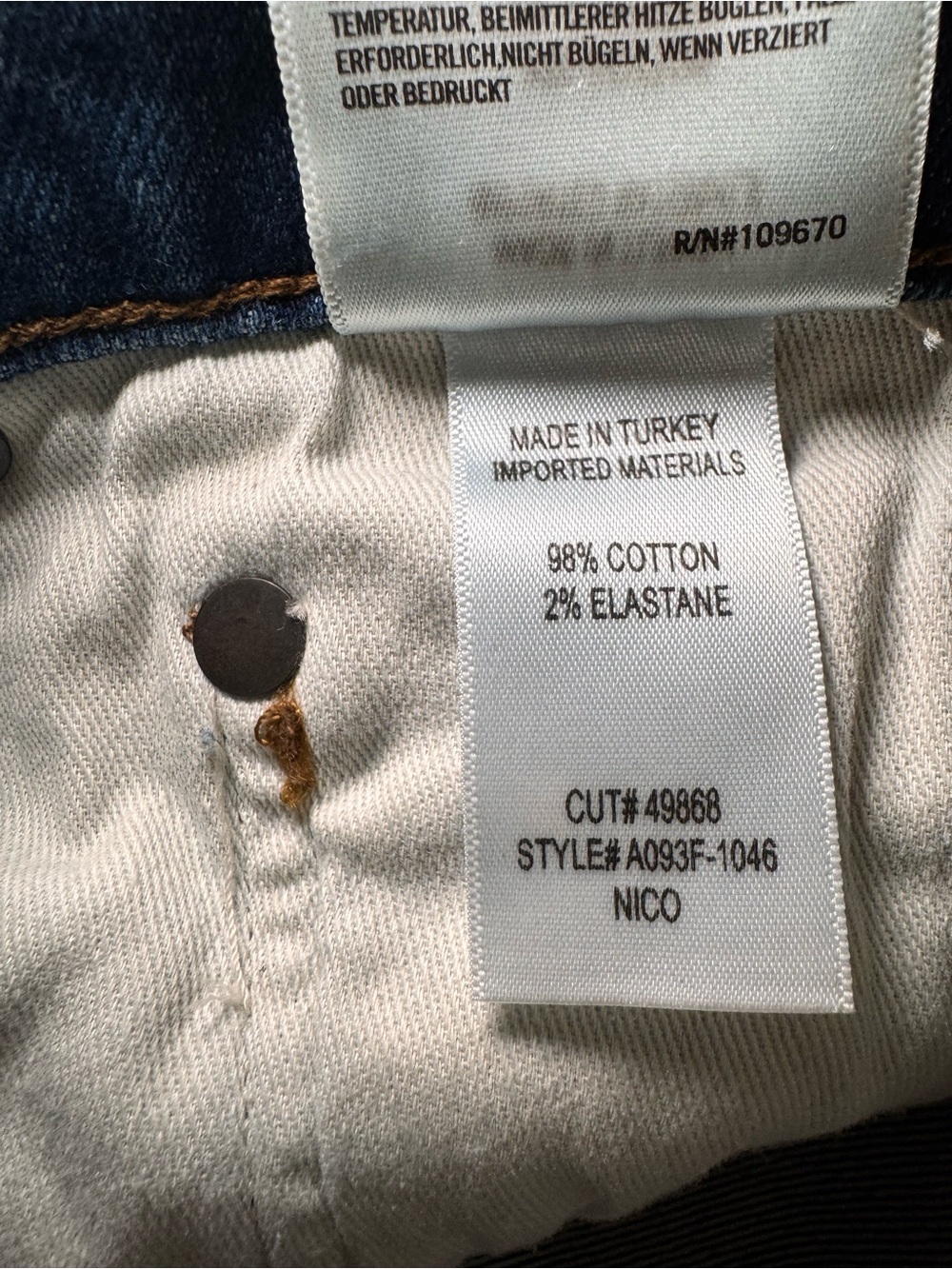 AGOLDE Nico High Rise Slim Jeans Fixation Button Fly Size 32 - Picture 8 of 10